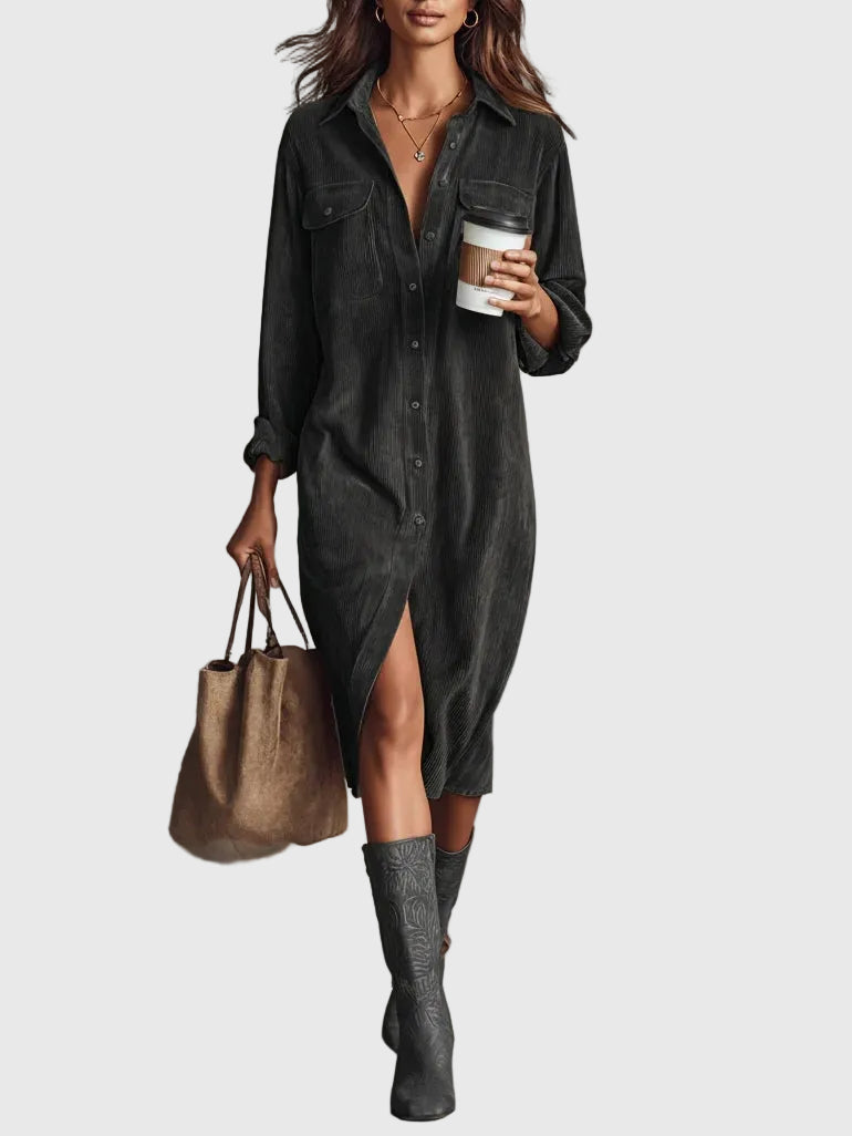 Clara | Vestido Midi de Pana