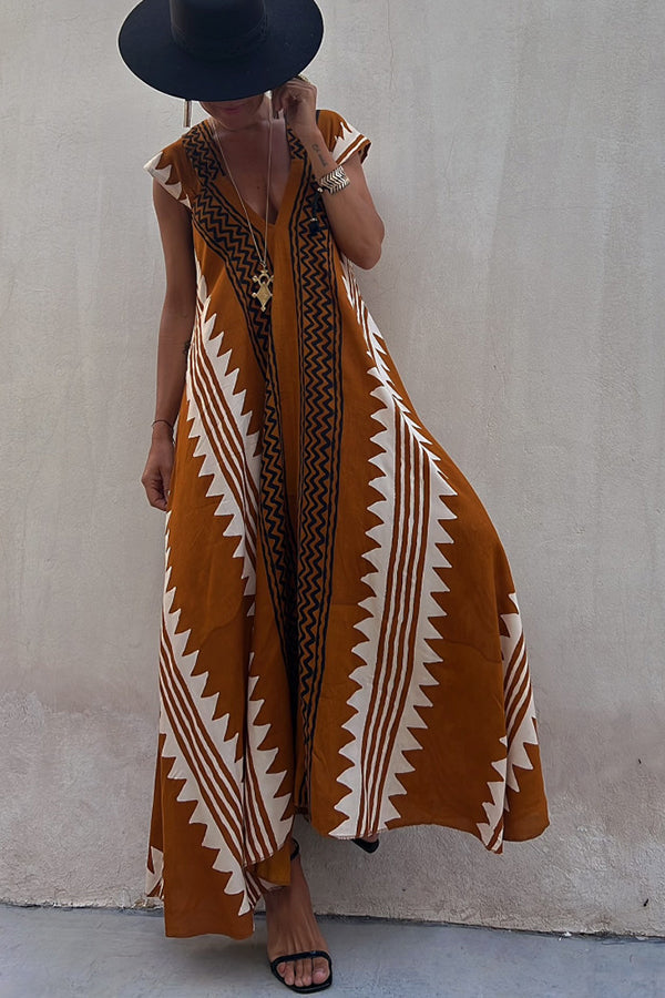 Camille | Vestido bohemio casual con escote en V