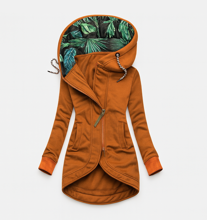 Coralina | Chaqueta Asimétrica con Capucha Amplia