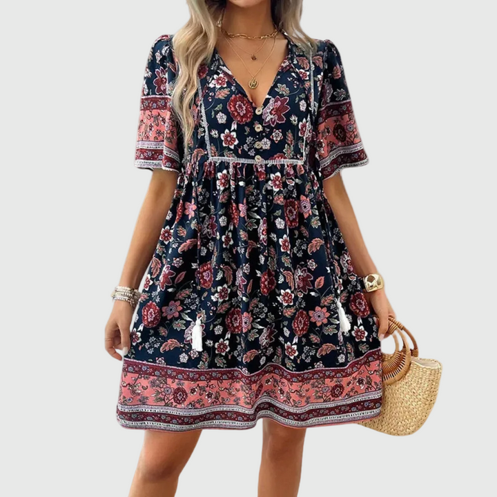 Kristie | Vestido Mini Floral Elegante