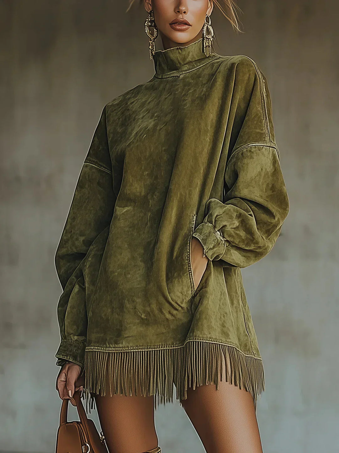 Amarinda | Sudadera Oversize con Detalle de Flecos
