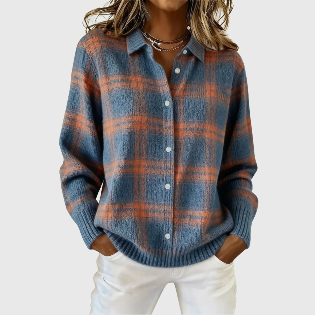Flor | Blusa de Cuadros Suave y Cálida