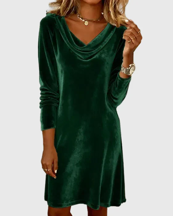 Frosina | Vestido de Terciopelo Ajuste Suelto