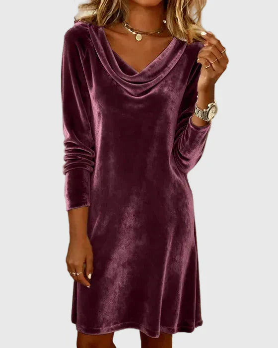 Frosina | Vestido de Terciopelo Ajuste Suelto