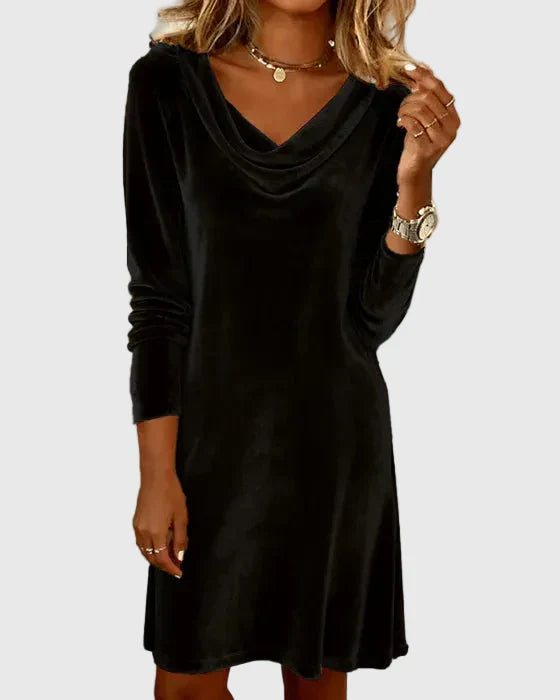 Frosina | Vestido de Terciopelo Ajuste Suelto