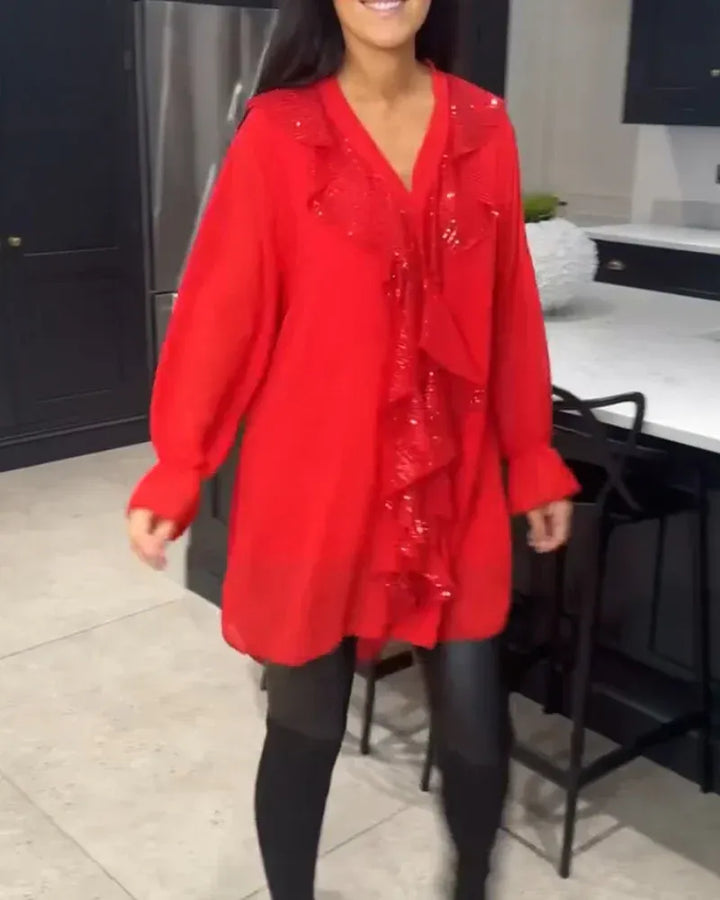 Zaviera | Blusa Elegante con Detalle de Volante