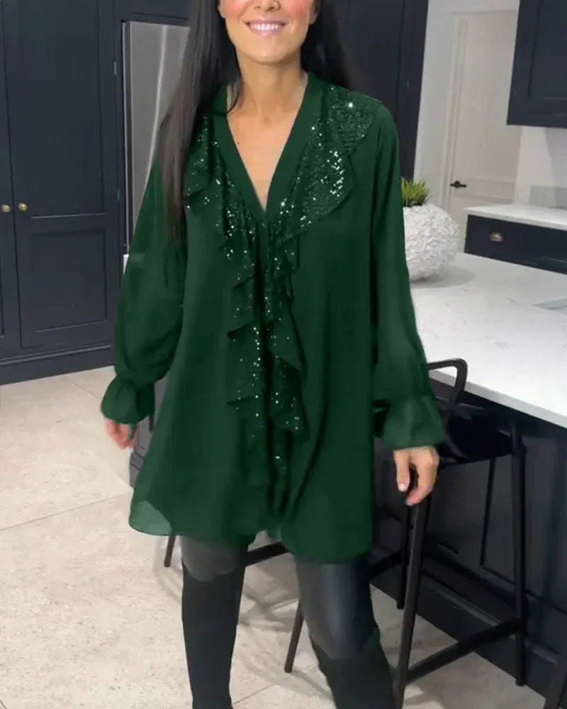 Zaviera | Blusa Elegante con Detalle de Volante
